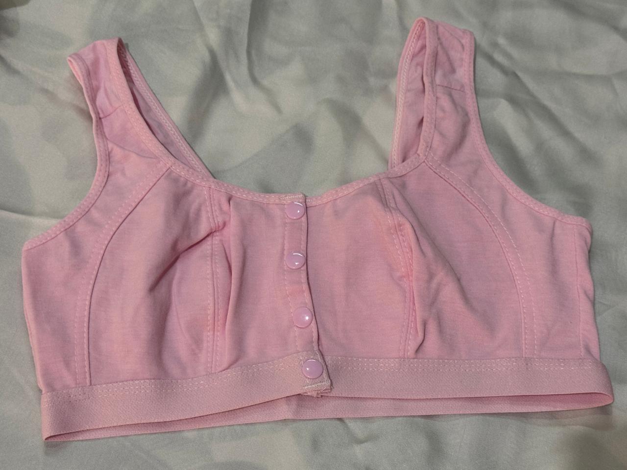 Wireless Graphic Bralette with Front‑Button Closure – Full‑Coverage, Breathable, No Underwire