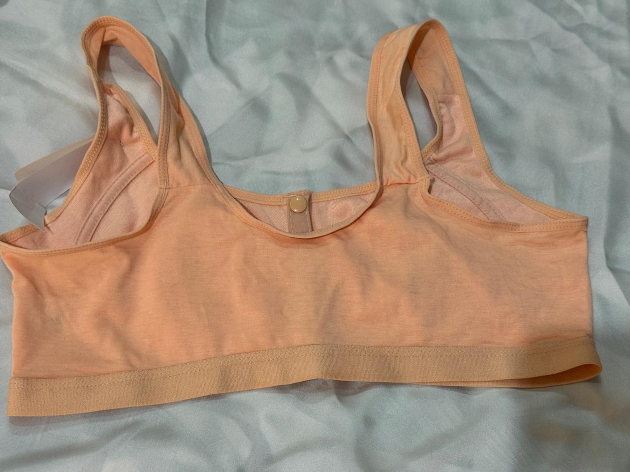 Wireless Graphic Bralette with Front‑Button Closure – Full‑Coverage, Breathable, No Underwire
