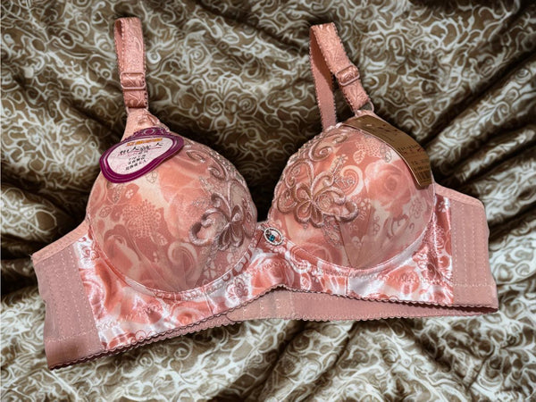 Luxury Double-Padded Embroidered Push-Up Bra – Fancy Lingerie (Black & White)