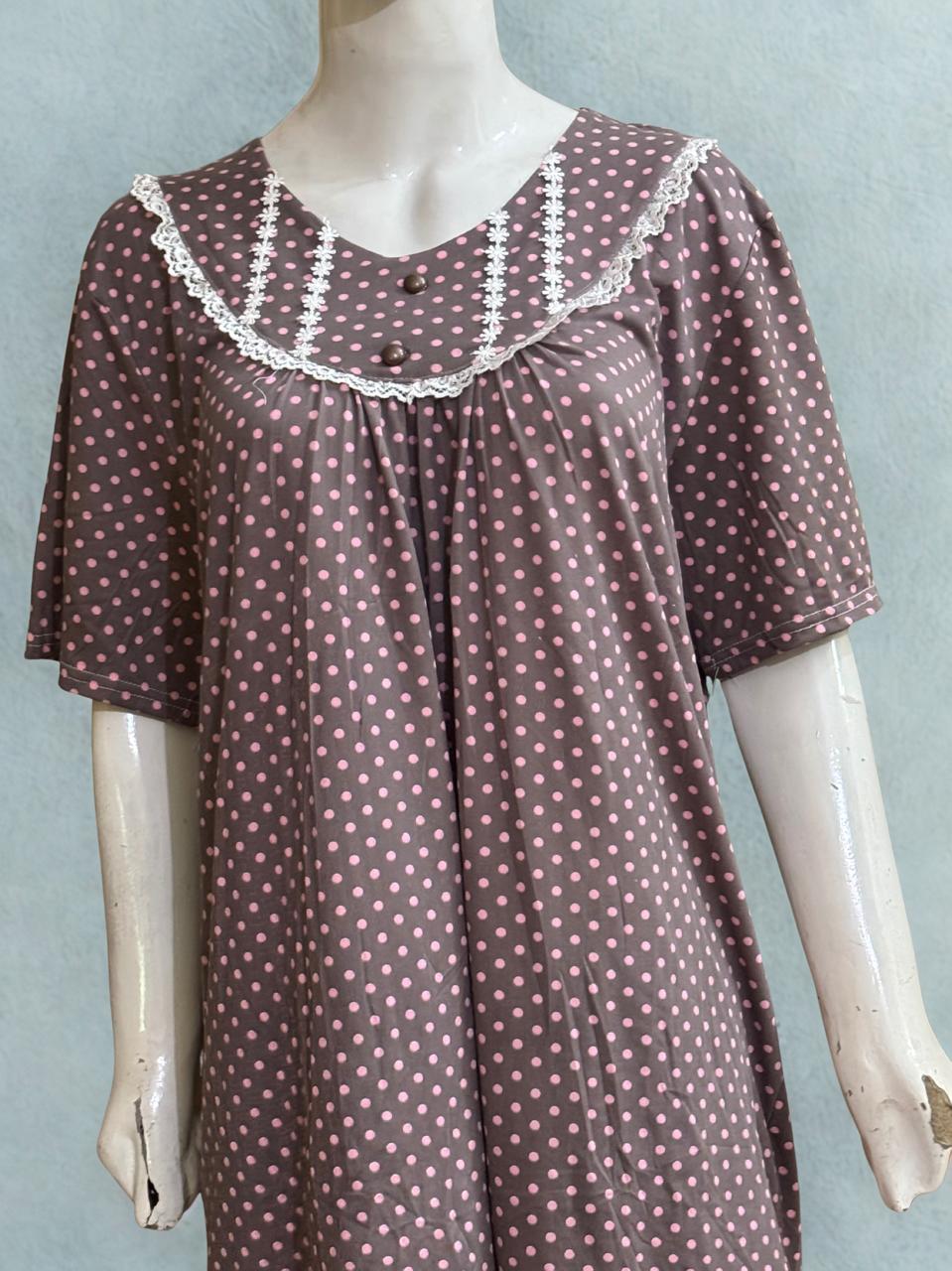 Polka Print Cotton PJ Set – Soft & Breathable Nightwear