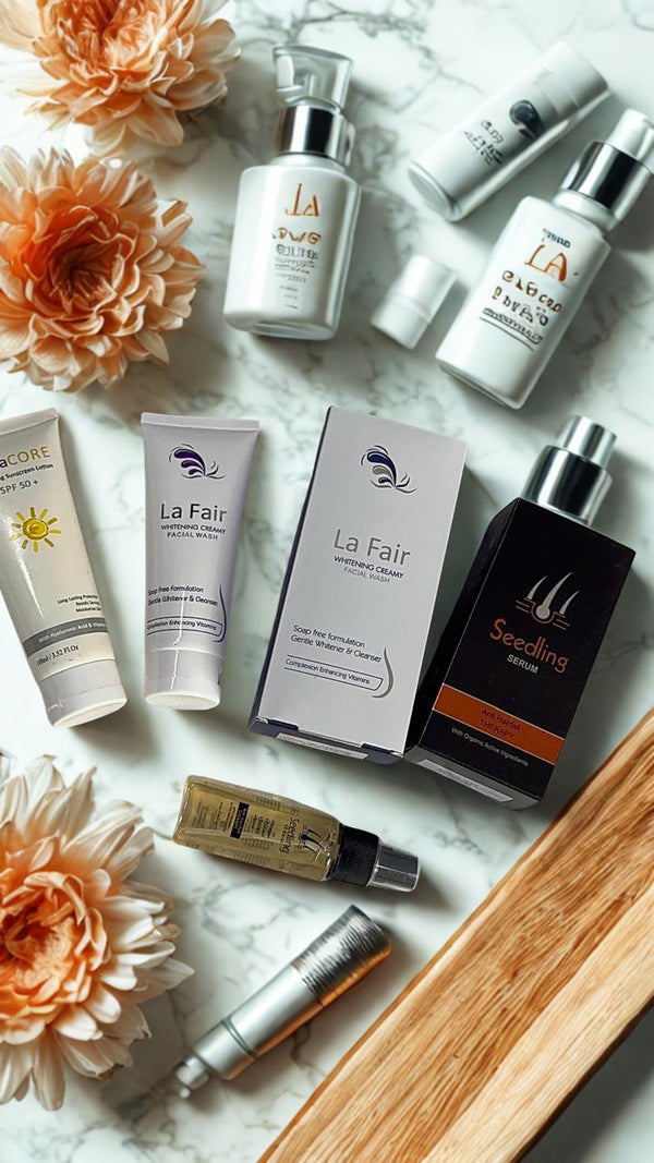 3-in-1 Skincare Bundle – Seedling Serum, La Fair Face Wash & Hexa Core Sunblock