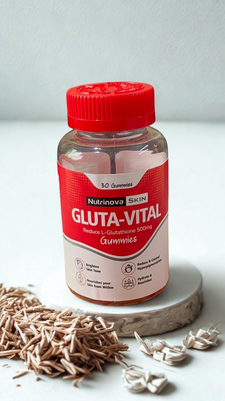 Nutinova Skin Gluta-Vital Gummies – L-Glutathione 500mg | 30 Gummies for Skin Brightening & Antioxidant Support