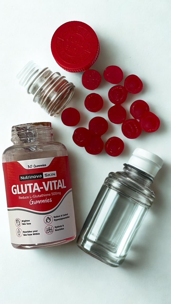 Nutinova Skin Gluta-Vital Gummies – L-Glutathione 500mg | 30 Gummies for Skin Brightening & Antioxidant Support