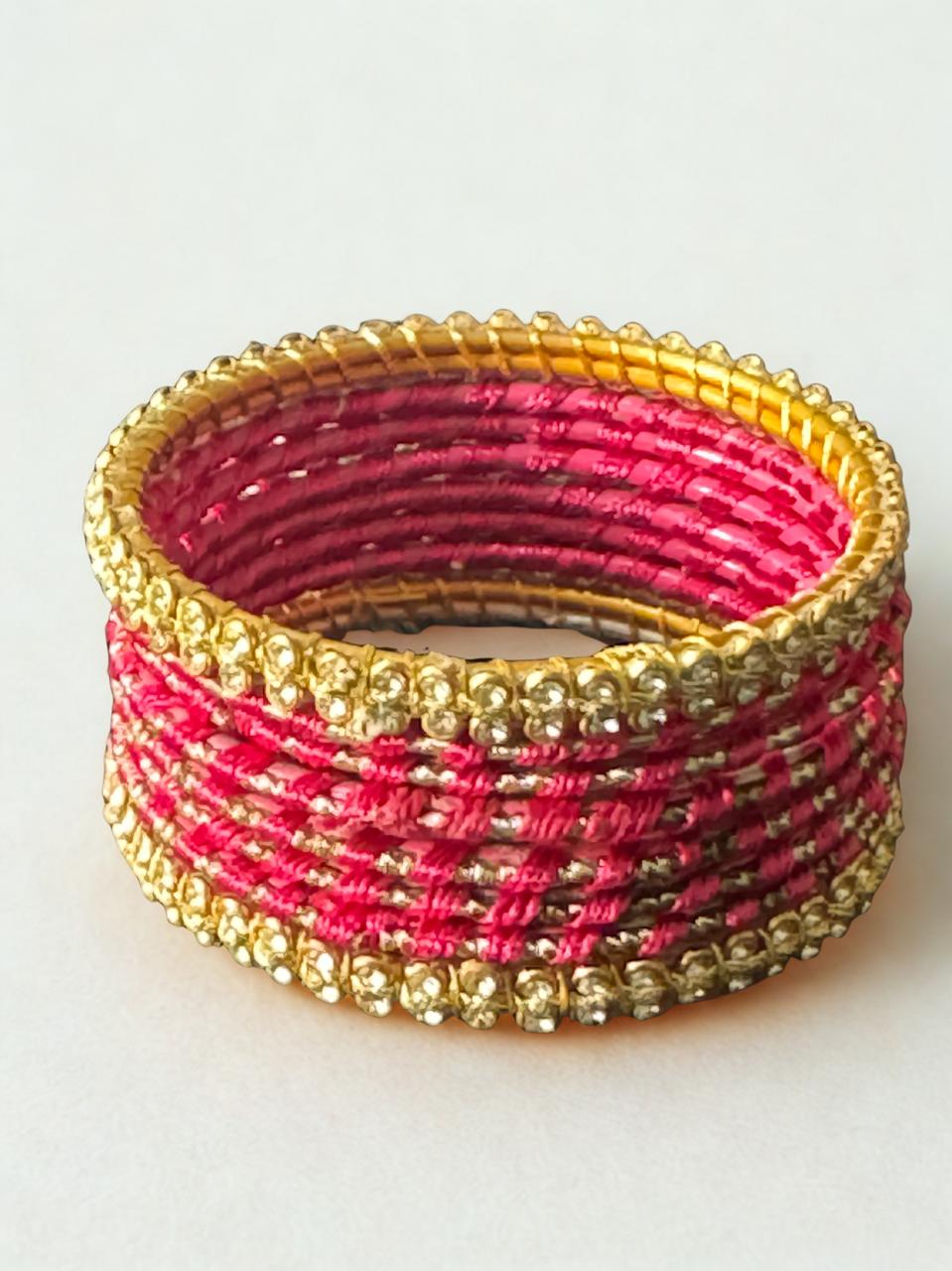 Handmade Silk Thread Bangles Set – Traditional & Elegant Jewelry