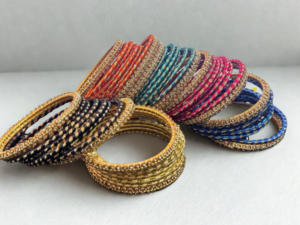 Handmade Silk Thread Bangles Set – Traditional & Elegant Jewelry