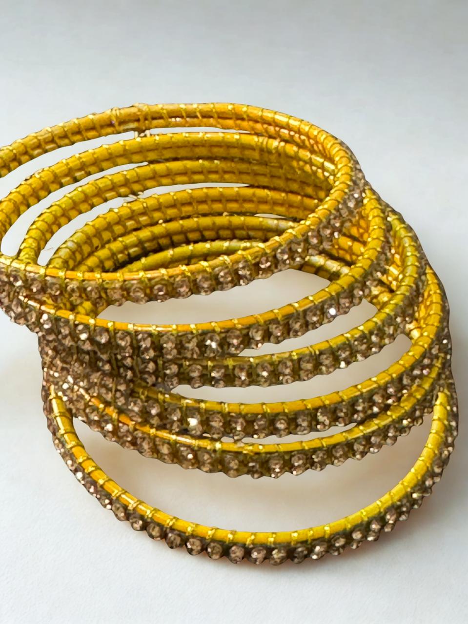 Women’s Crystal Studded Bangles – 7 Colors | Size Swa Du