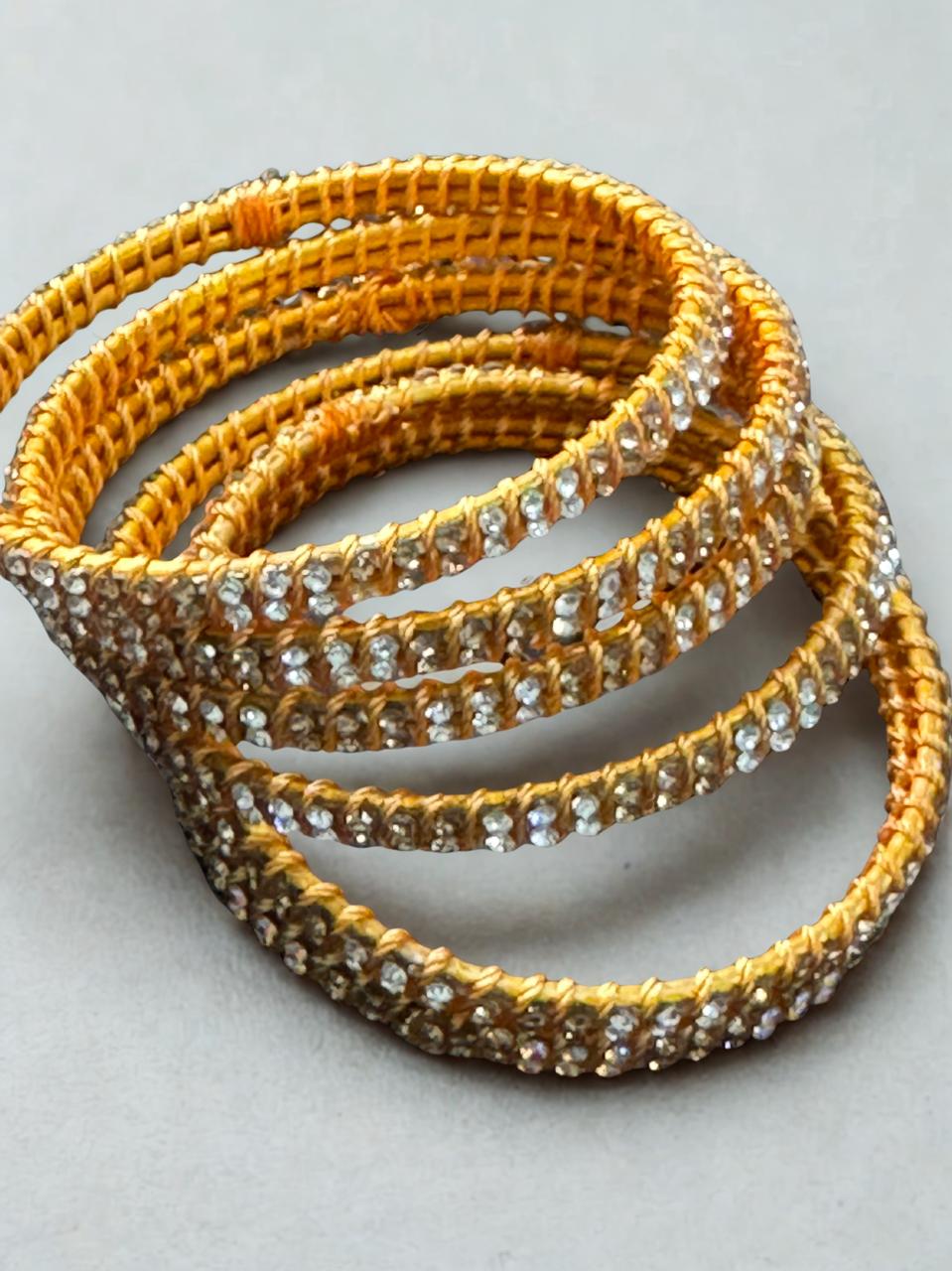 Women’s Crystal Studded Bangles – 7 Colors | Size Swa Du