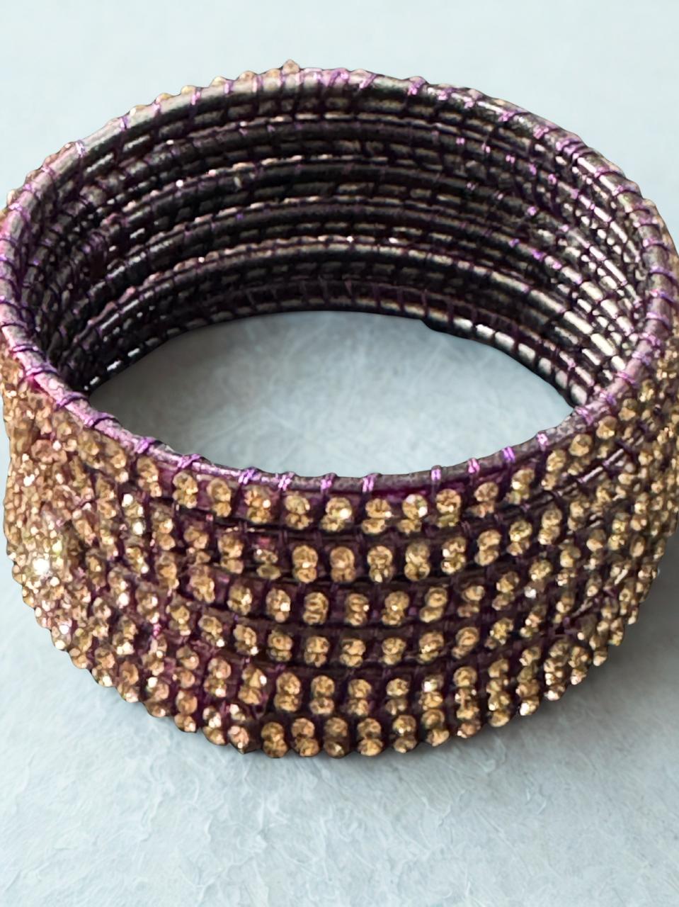 Women’s Crystal Studded Bangles – 7 Colors | Size Swa Du