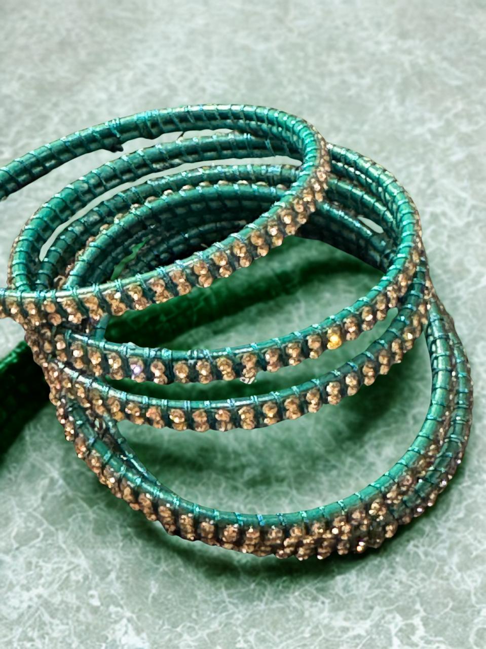 Women’s Crystal Studded Bangles – 7 Colors | Size Swa Du