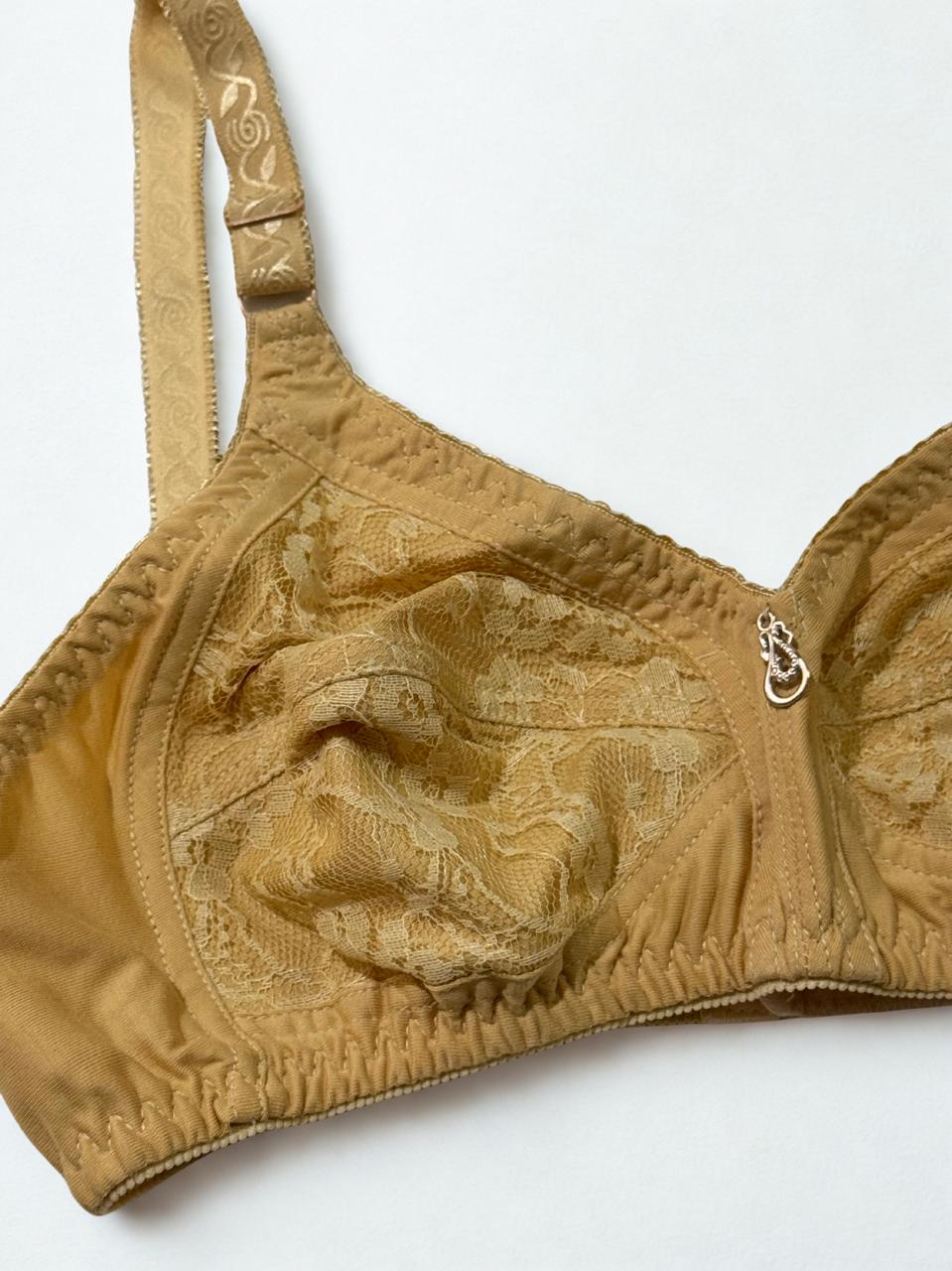 Jersey Full Coverage Non-Wired Bra – Golden Beige | Sizes 32–42 B Cup
