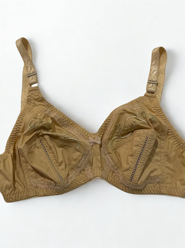 Cotton Full Coverage Non-Wired Bra – Golden Beige | Sizes 32–50 B-C Cup