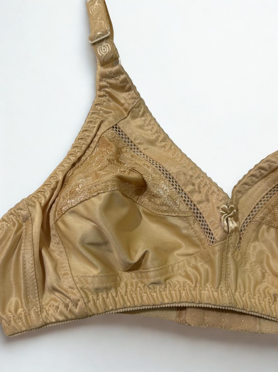 Classic Full Coverage Non-Wired Bra – Golden Beige | Jersey Fabric | Sizes 32–50 B-C Cup