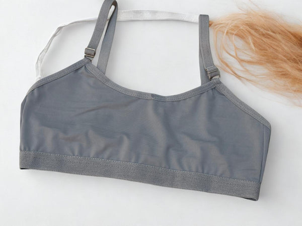 Training Bra for (Age 10–14) – Nylon Soft Fabric, Adjustable Straps & Back‑Hook Closure