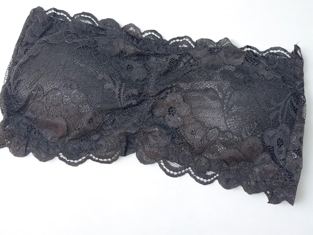 Fancy Lace Net Tube Wireless Strapless Bra , Softly Padded, Floral Lace (Free Size)