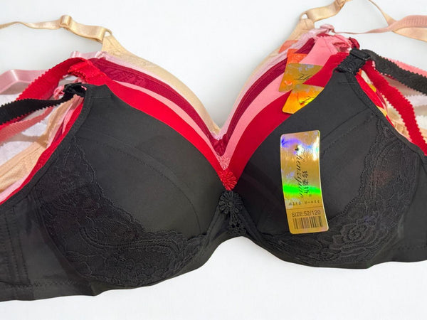 Pack of 2 Plus Size Padded Bras for Women – Full Coverage Wireless Comfort Bra – Random Designs & Colors (Size 44-52)