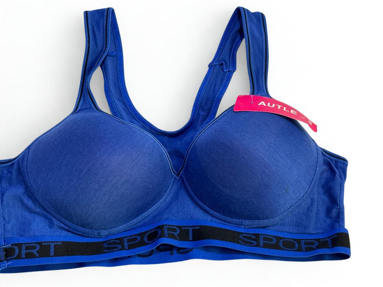 Plus-Size Wire-Free Cotton Sports Bra • Lightly Padded Racerback Gym Bra – Sizes 40-46