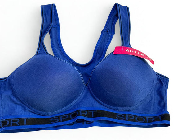 Plus-Size Wire-Free Light Padded Racerback Cotton Sports Bra – Sizes 38–44