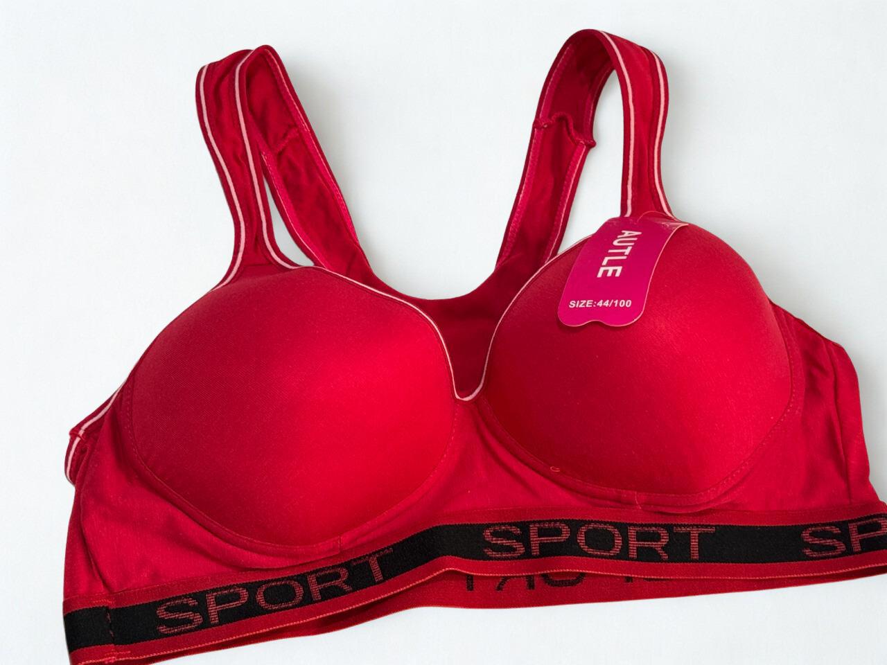 Plus-Size Wire-Free Cotton Sports Bra • Lightly Padded Racerback Gym Bra – Sizes 40-46