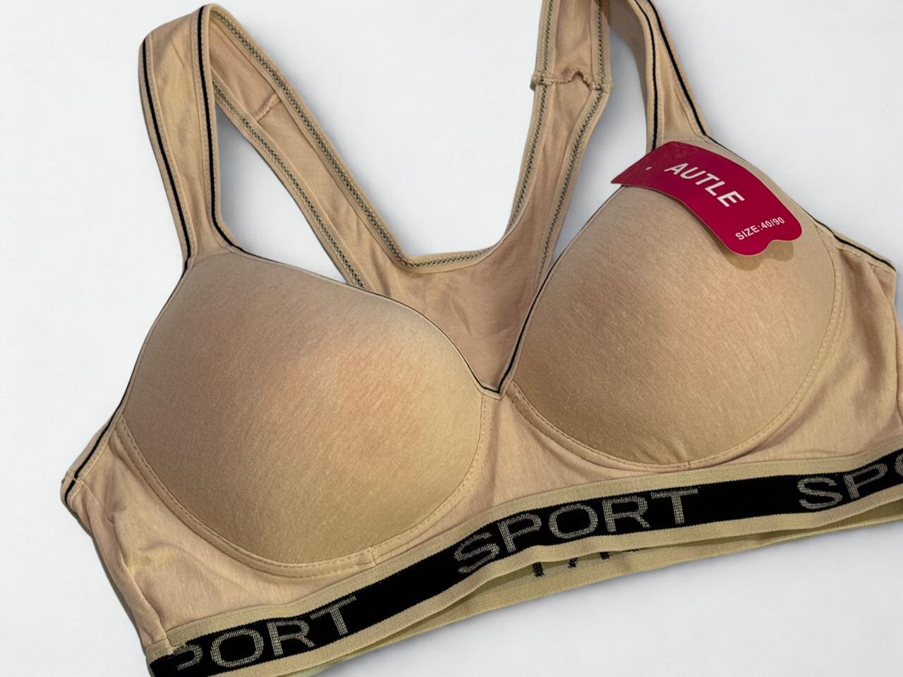 Plus-Size Wire-Free Cotton Sports Bra • Lightly Padded Racerback Gym Bra – Sizes 40-46
