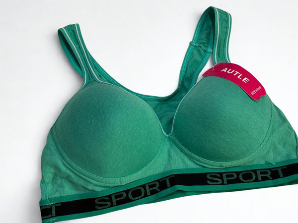 Plus-Size Wire-Free Cotton Sports Bra • Lightly Padded Racerback Gym Bra – Sizes 40-46