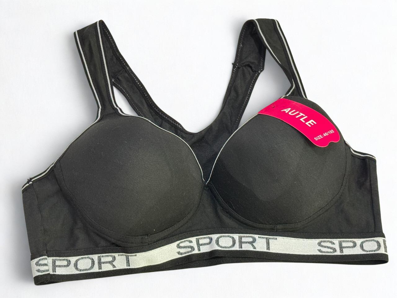 Plus-Size Wire-Free Cotton Sports Bra • Lightly Padded Racerback Gym Bra – Sizes 40-46