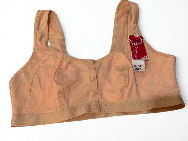 Wireless Graphic Bralette with Front‑Button Closure – Full‑Coverage, Breathable