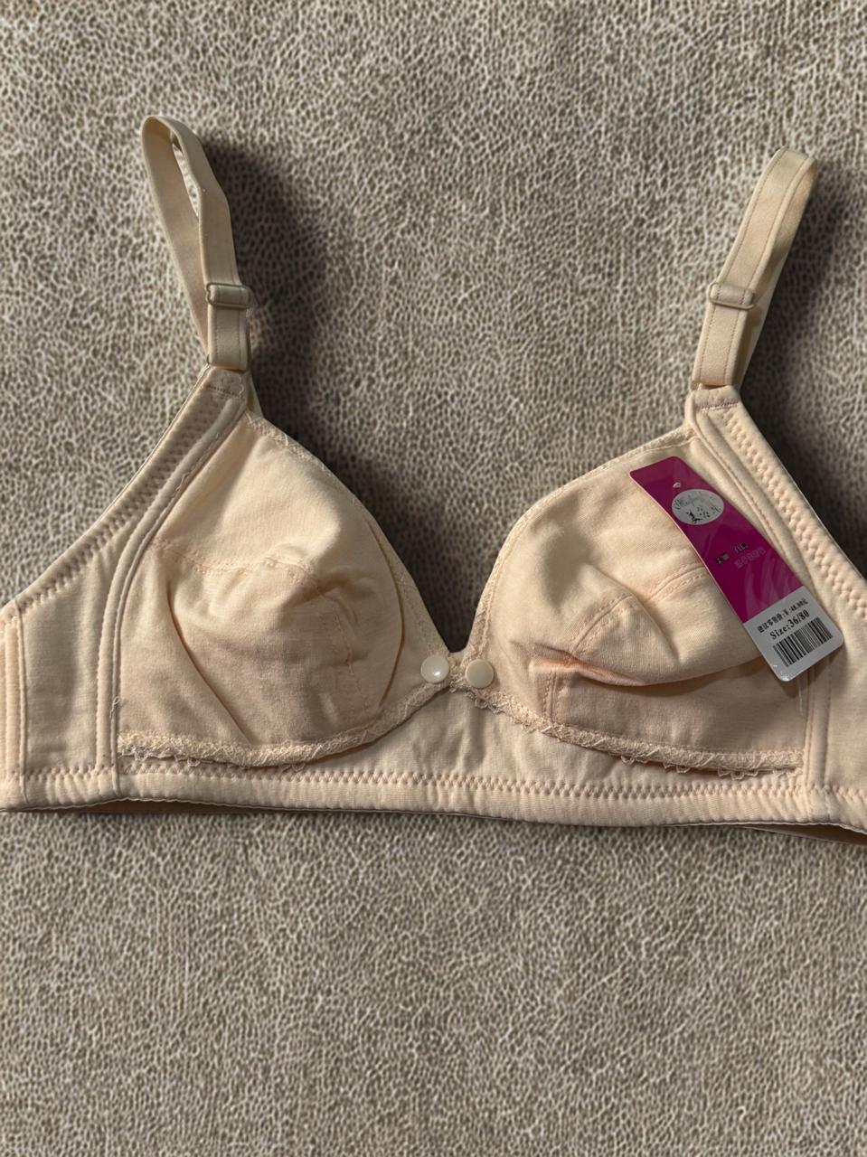2-Pc Front Open Lightly Padded Cotton Nursing Bra – Maternity & New Moms (Sizes 34–40)