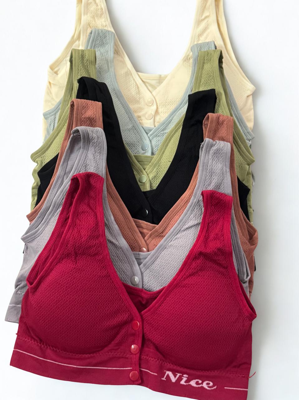 Front-Open Button Bra – Free Size Multi-Color Cotton Bra | Silken Intimate Fashion