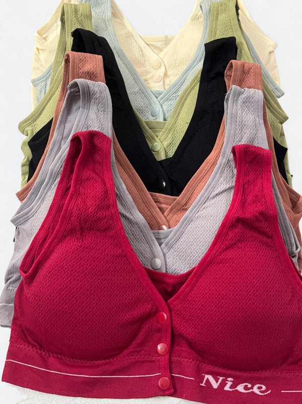 Front Open Button  Bra – Free Size | Multi Colors (Random Selection)