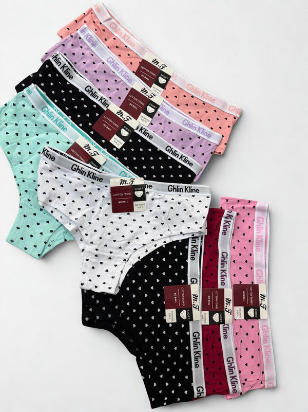 Pack of 2 Cotton Panties Heart print for Women – Random Colors | Medium, Large & XL Sizes