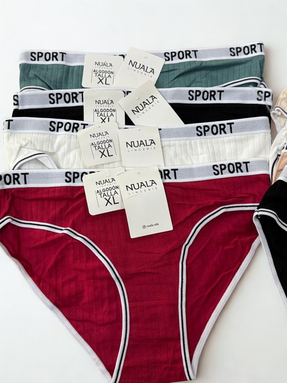 Pack of 2 Sport Style Cotton Panties – Random Colors | Sizes M, L & XL