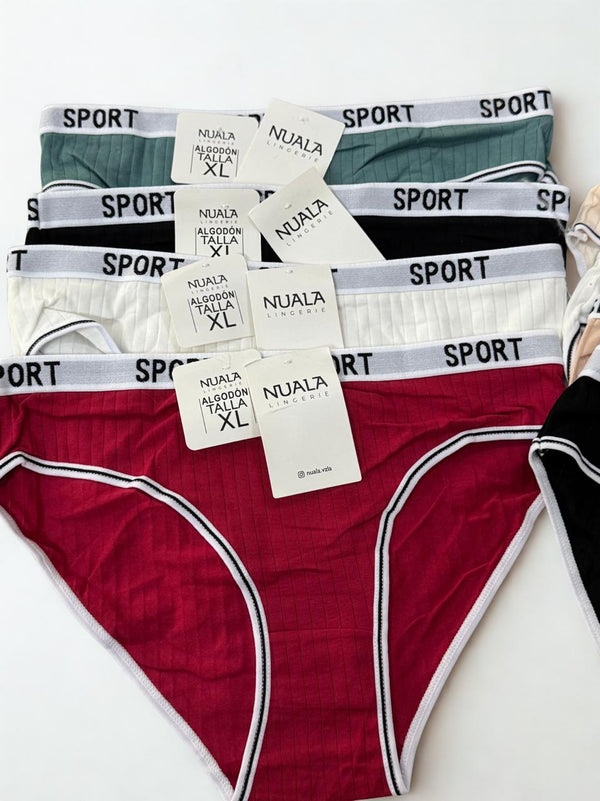 Pack of 2 Sport Style Cotton Panties – Random Colors | Sizes M, L & XL