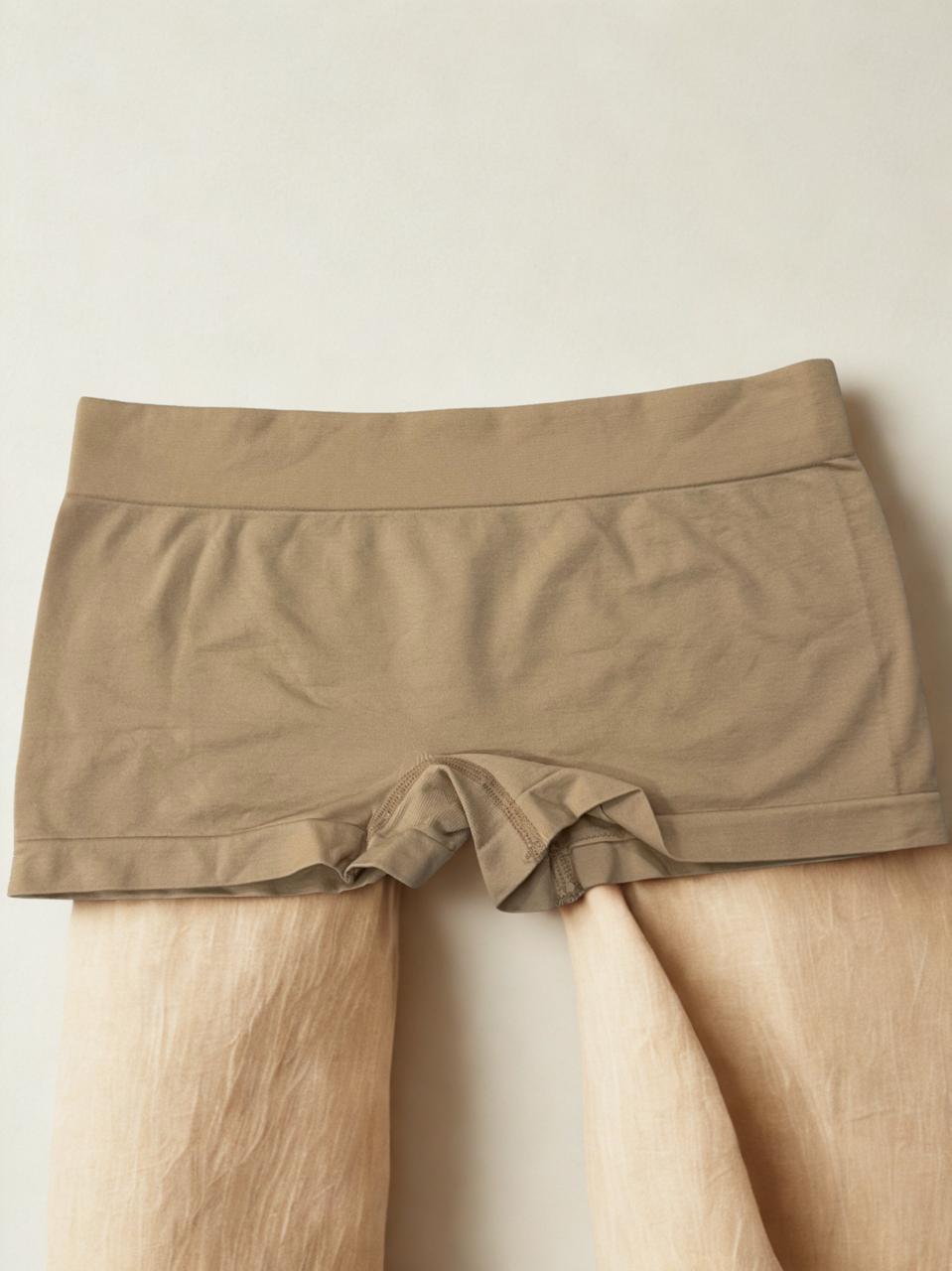 Women’s High Waist Boxer Panty – Seamless Comfort | Skin Color