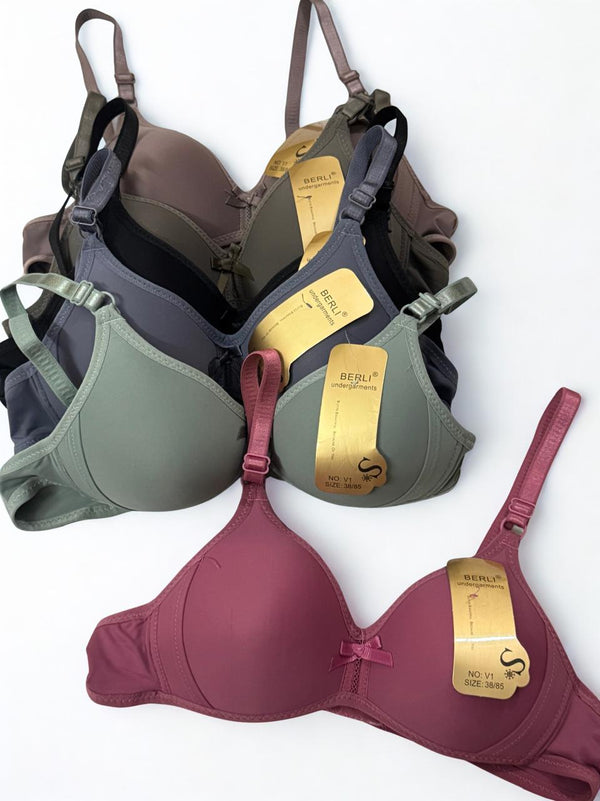 Plain Padded Bras – Cup A | Sizes 34 to 38 | Double Back Hooks