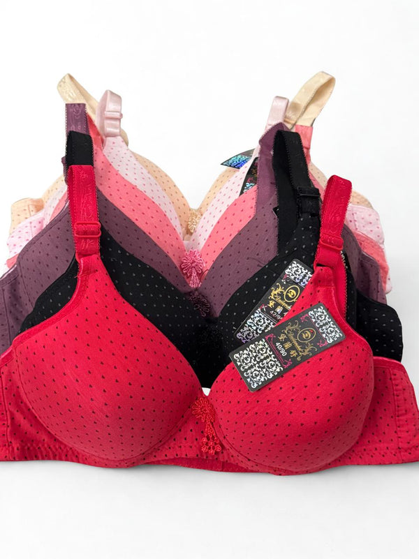 Cotton Dotted Print Padded Bras – Sizes 36–42 | Cup B & C