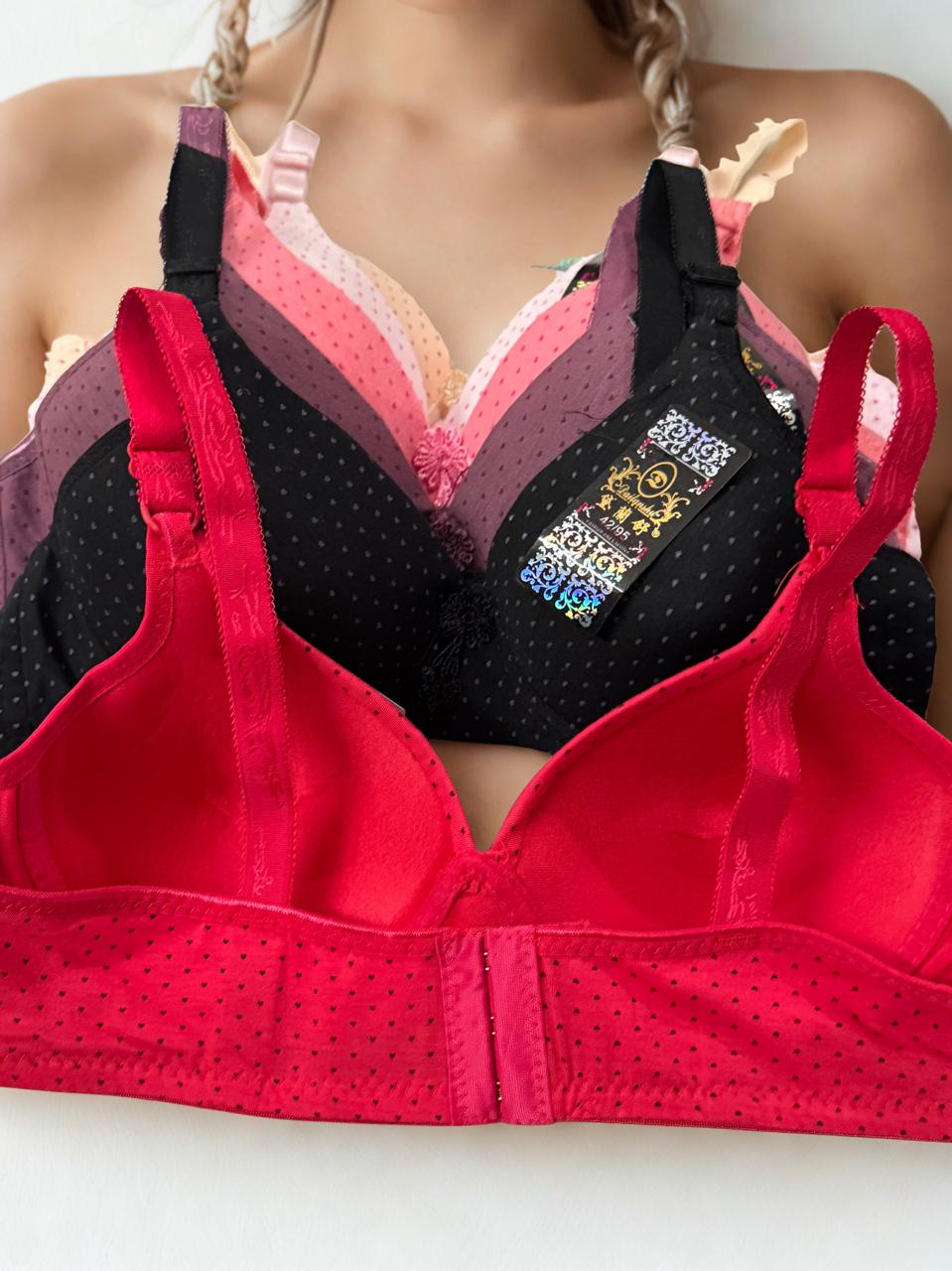 Cotton Dotted Print Padded Bras – Sizes 36–42 | Cup B & C