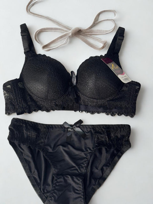 Lace Net Bra & Panty Set – Single Padded, Non-Wired | Size 34-38