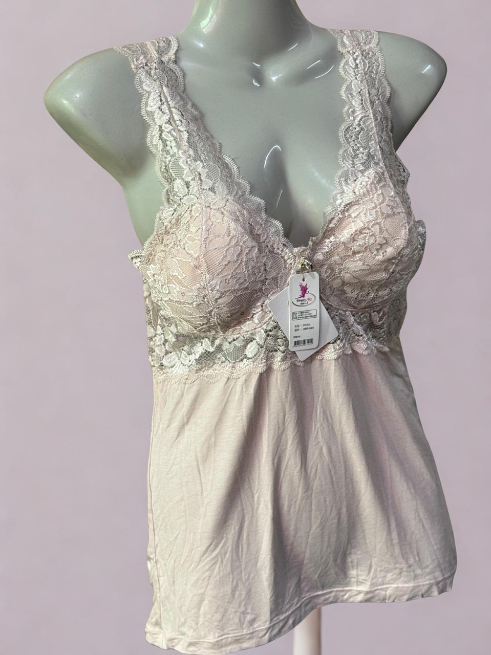 Elegant Lace Camisole Top – Soft Stretchy Fabric, Comfortable Nightwear for Women| Free Size|