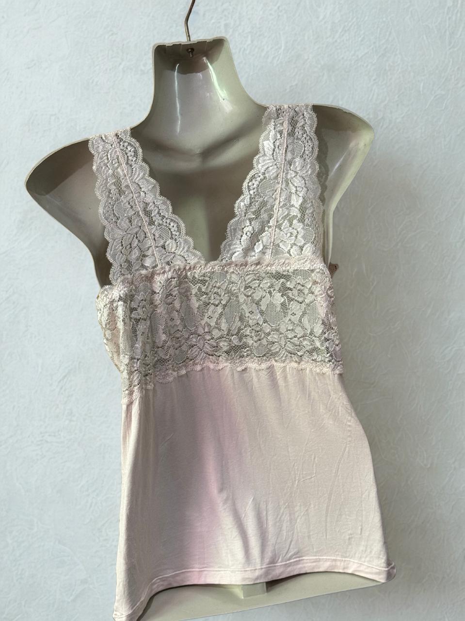 Elegant Lace Camisole Top – Soft Stretchy Fabric, Comfortable Nightwear for Women| Free Size|