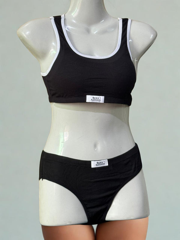 Sports Bra & Panties Set – Wireless, Removable Padding & Free‑Size Comfort