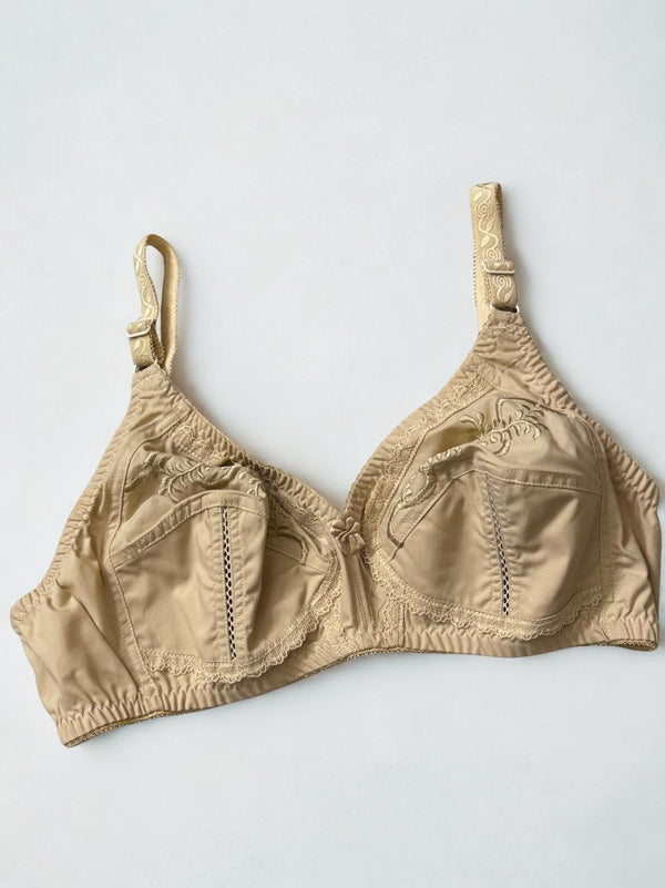 Cotton Full Coverage Non-Wired Bra – Golden Beige | Sizes 32–50 B-C Cup