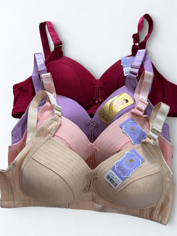 Silken Premium Single Padded Bras – Soft Stretch Fabric, C-Cup Support – Sizes 36C to 44C (Multiple Colors)