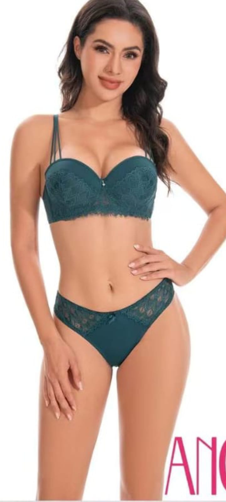 Silken Lace Push-Up Bra & Panty Set – Padded, Underwired, Elegant Lingerie (Sizes 34B–40B)
