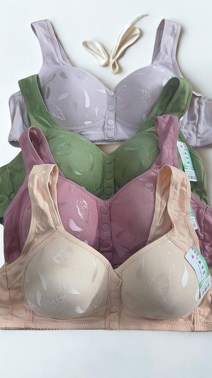 Women’s Front Button Lace Comfort Bra | Non-Wired Full Coverage Support