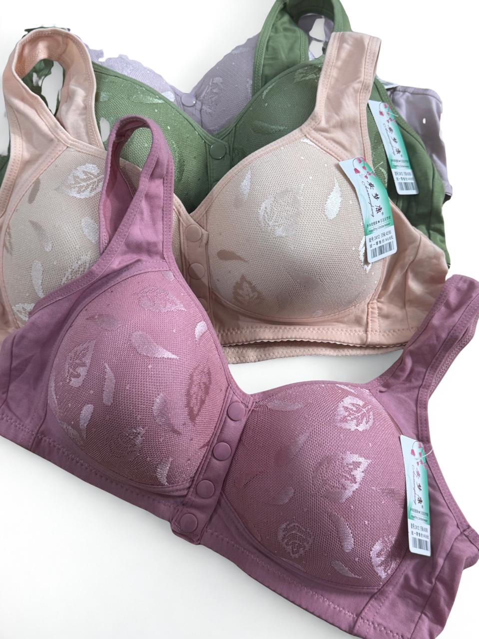 Women’s Front Button Lace Comfort Bra | Non-Wired Full Coverage Support