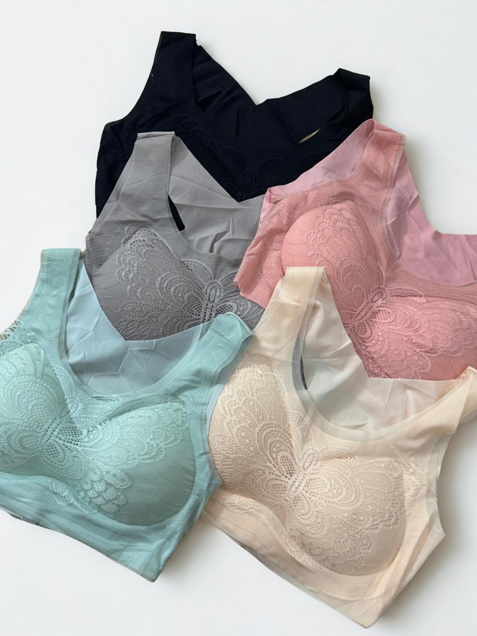 Women’s Butterfly Lace Seamless Comfort Bra | Non-Wired Full Support