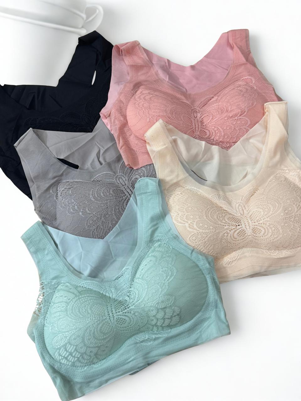 Women’s Butterfly Lace Seamless Comfort Bra | Non-Wired Full Support