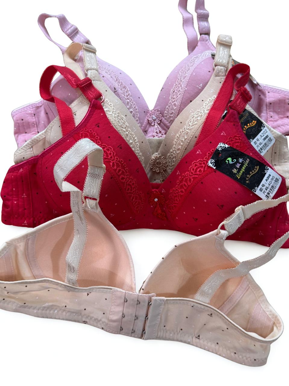 Women’s Cotton Padded Bra Pack of 2 – Full Coverage (Sizes 34–40)