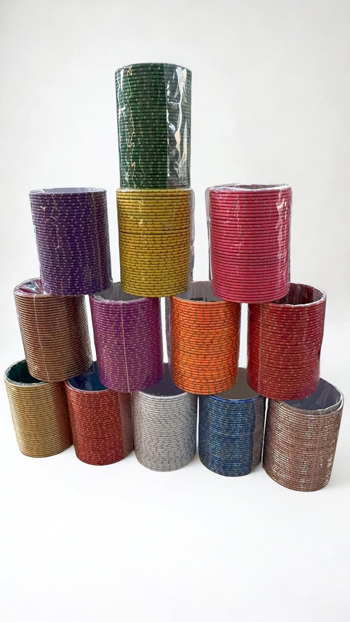 Metal Ladies Bangles Set – Non Breakable Colorful Chooriyan | Size 2.0, 2.25, 2.5