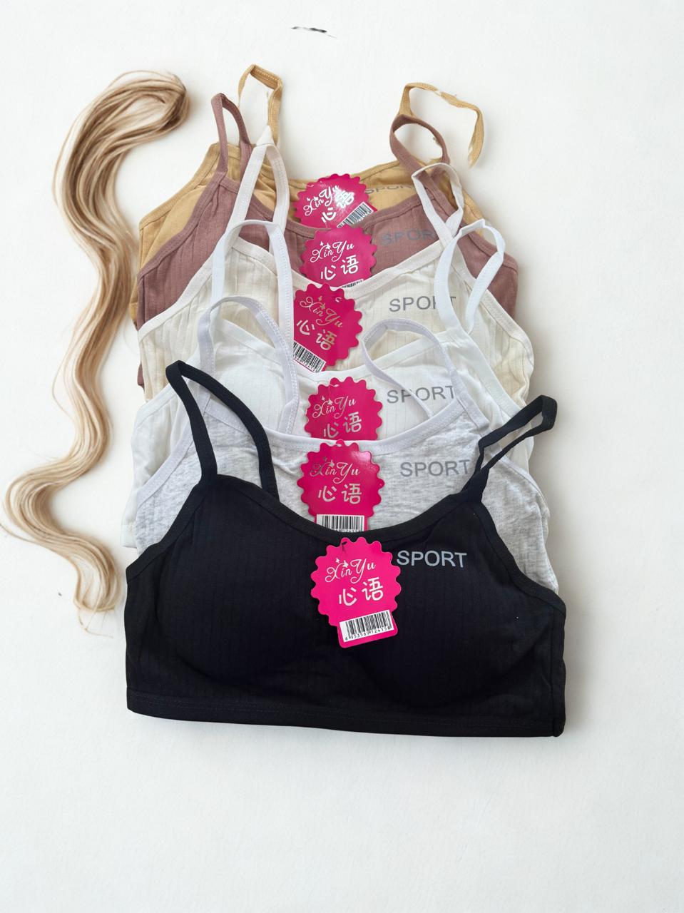 Pack of 2 Teen Girls Sport Cotton Training Bra – Free Size Beginner Bra (Random Colors)